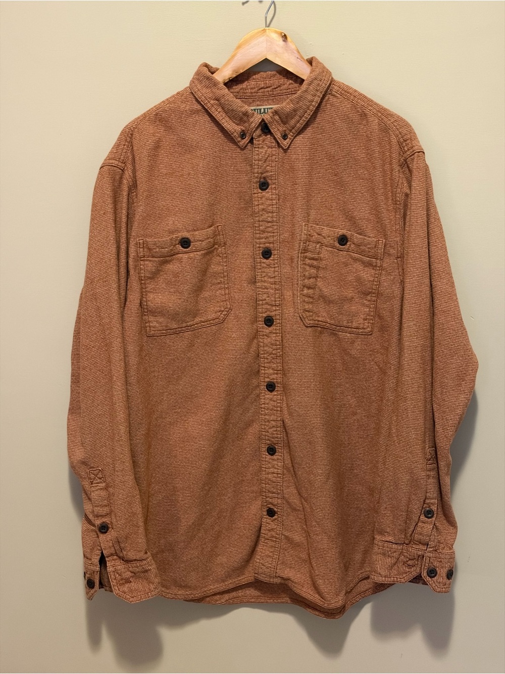 Men’s Duluth Trading Co Rust colored Button-Down Corded Work Shirt